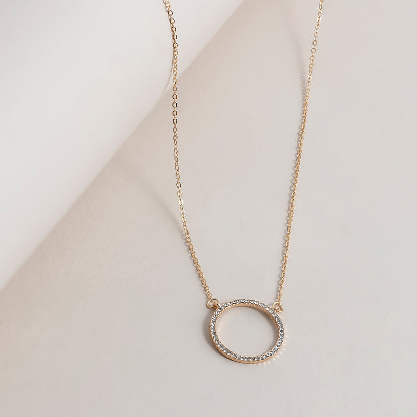 Swarovski Crystal Circle Pendant Necklace - Property Room Blog